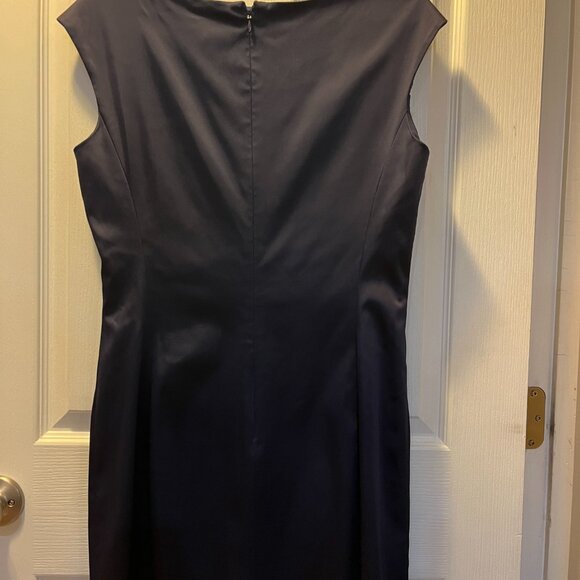 Lauren Ralph Lauren Navy Sleeveless Sheath Dress Size 12 Classic Work - Picture 4 of 11